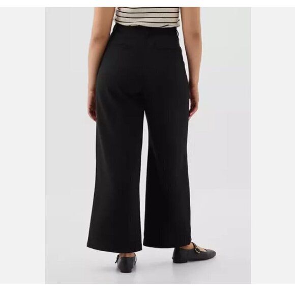 GAP Easy Crepe Drapey Pleated Black Loose Straight Elastic Pants Size 2 NEW $80 - Picture 7 of 11